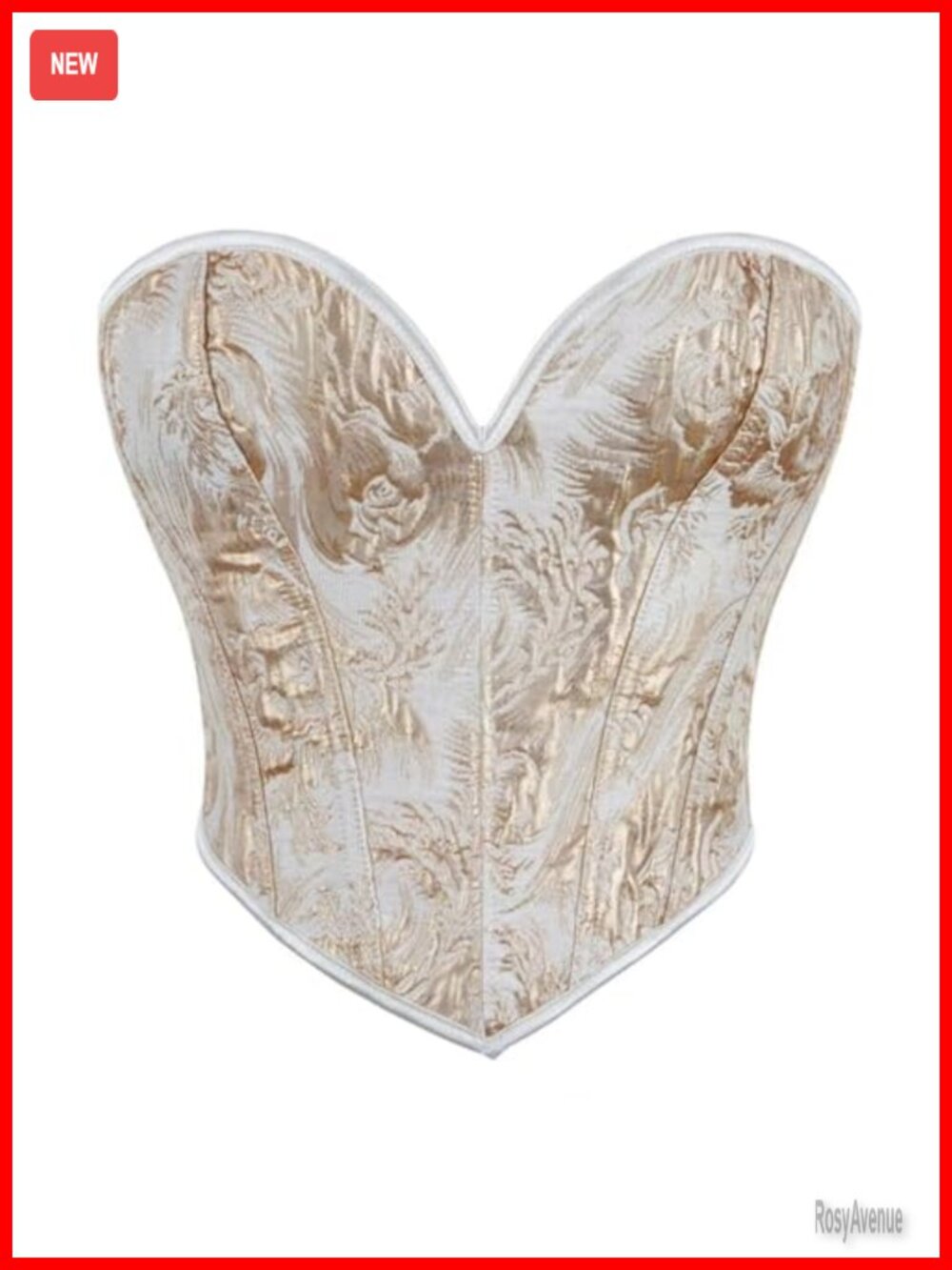 Vintage Floral Print Overbust Corset Bustier Sweetheart Lace-Up